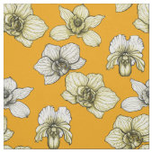 黄色と白の蘭の花 ファブリック (見本)