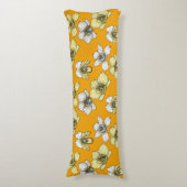 黄色と白の蘭の花 ボディピロー (正面縦)