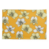 黄色と白の蘭の花 枕カバー (裏面-左)