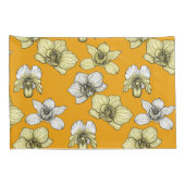 黄色と白の蘭の花 枕カバー (裏面-右)