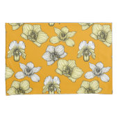 黄色と白の蘭の花 枕カバー (正面右)