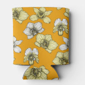 黄色と白の蘭の花 缶クーラー (裏面)