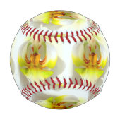 黄色と白の蘭を閉じるサンダー_コブ 野球ボール (裏面)