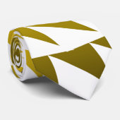 黄色と白の鋸歯状スパイラル：カスタムネクタイ ネクタイ (ロール)