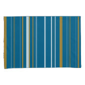 黄色と白の青ストライプ色 枕カバー (正面右)