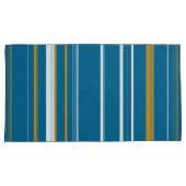 黄色と白の青ストライプ色 枕カバー (正面右)