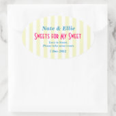 黄色と白の「甘いお菓子」ステッカー 楕円形シール (バッグ)