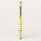 黄色と白ストライプのパーソナライズされた名前 Case-Mate iPhoneケース (裏面/左)