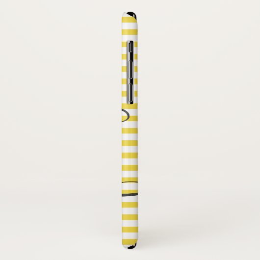 黄色と白ストライプのパーソナライズされた名前 Case-Mate iPhoneケース (裏面/左)