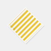 黄色と白ストライプのモダンストライプのパーソナライズされた値 スタンダードカクテルナプキン (角)