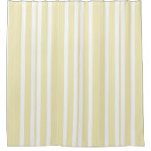 黄色と白ストライプ色 シャワーカーテン (正面)