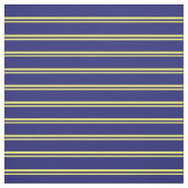 黄色と真夜中の青い線のパターン ファブリック (見本)