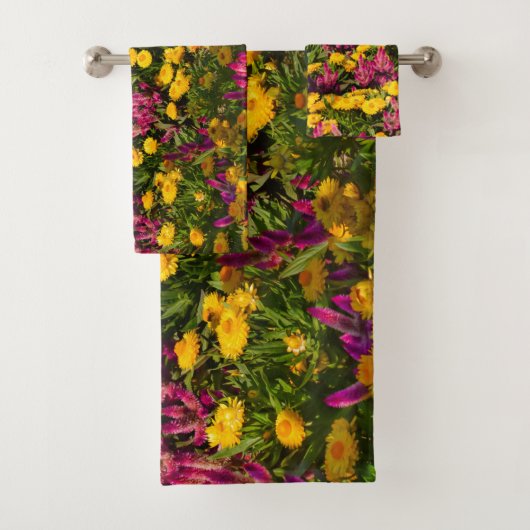 黄色と紫のカラフルの畑 バスタオルセット (インサイチュ)