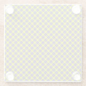 黄色と紫のタータンチェックパターン ガラスコースター (裏面)