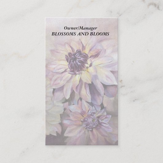 黄色と紫のダリアカスタマイズ可能な名刺 名刺 (正面)