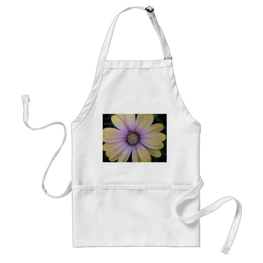 黄色と紫のデイジーの花 スタンダードエプロン (正面)