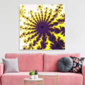 黄色と紫のバースト キャンバスプリント (インサイチュ (リビング))