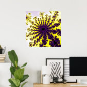 黄色と紫のバースト ポスター (ホームオフィス)