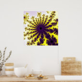 黄色と紫のバースト ポスター (キッチン)