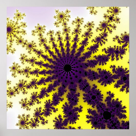 黄色と紫のバースト ポスター (正面)