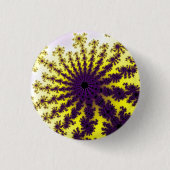 黄色と紫のバースト 缶バッジ (正面)