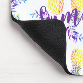 黄色と紫のパイナップル幸せな夏 マウスパッド (コーナー)