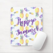 黄色と紫のパイナップル幸せな夏 マウスパッド (マウス)