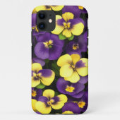 黄色と紫のパンジーの花の電話ケース Case-Mate iPhoneケース (裏面)