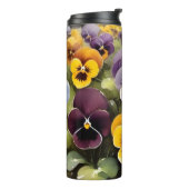 黄色と紫のパンジー水絵画色の タンブラー (回転左)