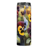 黄色と紫のパンジー水絵画色の タンブラー (裏面)