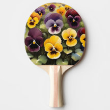 黄色と紫のパンジー水絵画色の