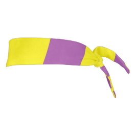 黄色と紫のヘアバンストライプのド  タイヘッドバンド
