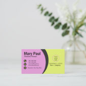 黄色と紫のモダンビジネス企業のカード 名刺 (スタンド正面)