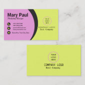 黄色と紫のモダンビジネス企業のカード 名刺 (正面/裏面)