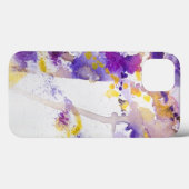黄色と紫の水彩背景 Case-Mate iPhoneケース (裏面 (横))