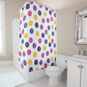 💛黄色と💜紫の玉を白に付ける シャワーカーテン (インサイチュ)