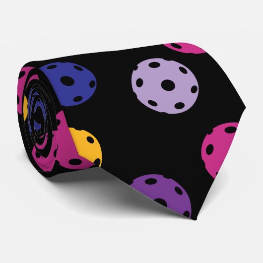 💛黄色と💜紫の玉を黒に塗る ネクタイ (ロール)