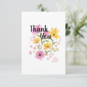 黄色と紫の花を持つサンキューカード サンキューカード (スタンド正面)