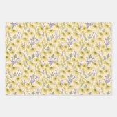 黄色と紫の花母の日 ラッピングペーパーシート (正面)