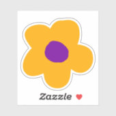 黄色と紫の花 シール (シート)