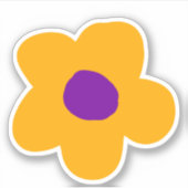 黄色と紫の花 シール (正面)