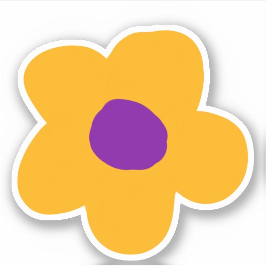黄色と紫の花 シール (正面)