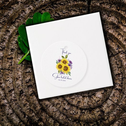 黄色と紫の野の花ひまわり水彩画 フェイバータグ