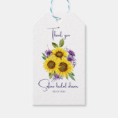 黄色と紫の野生の花ひまわり水彩 ギフトタグ (正面)