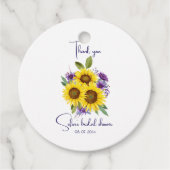 黄色と紫の野生の花ひまわり水彩 フェイバータグ (正面)