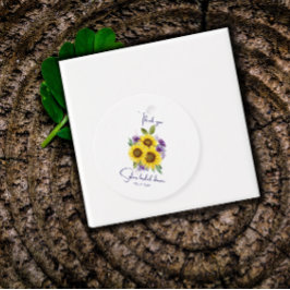 黄色と紫の野生の花ひまわり水彩 フェイバータグ