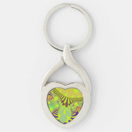 黄色と紫モダン キーホルダー