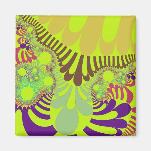 黄色と紫モダン マグネット (正面)