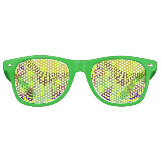 黄色と紫モダン レトロサングラス (正面)