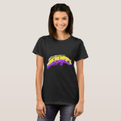 黄色と紫色の長い魚 Tシャツ (正面フル)